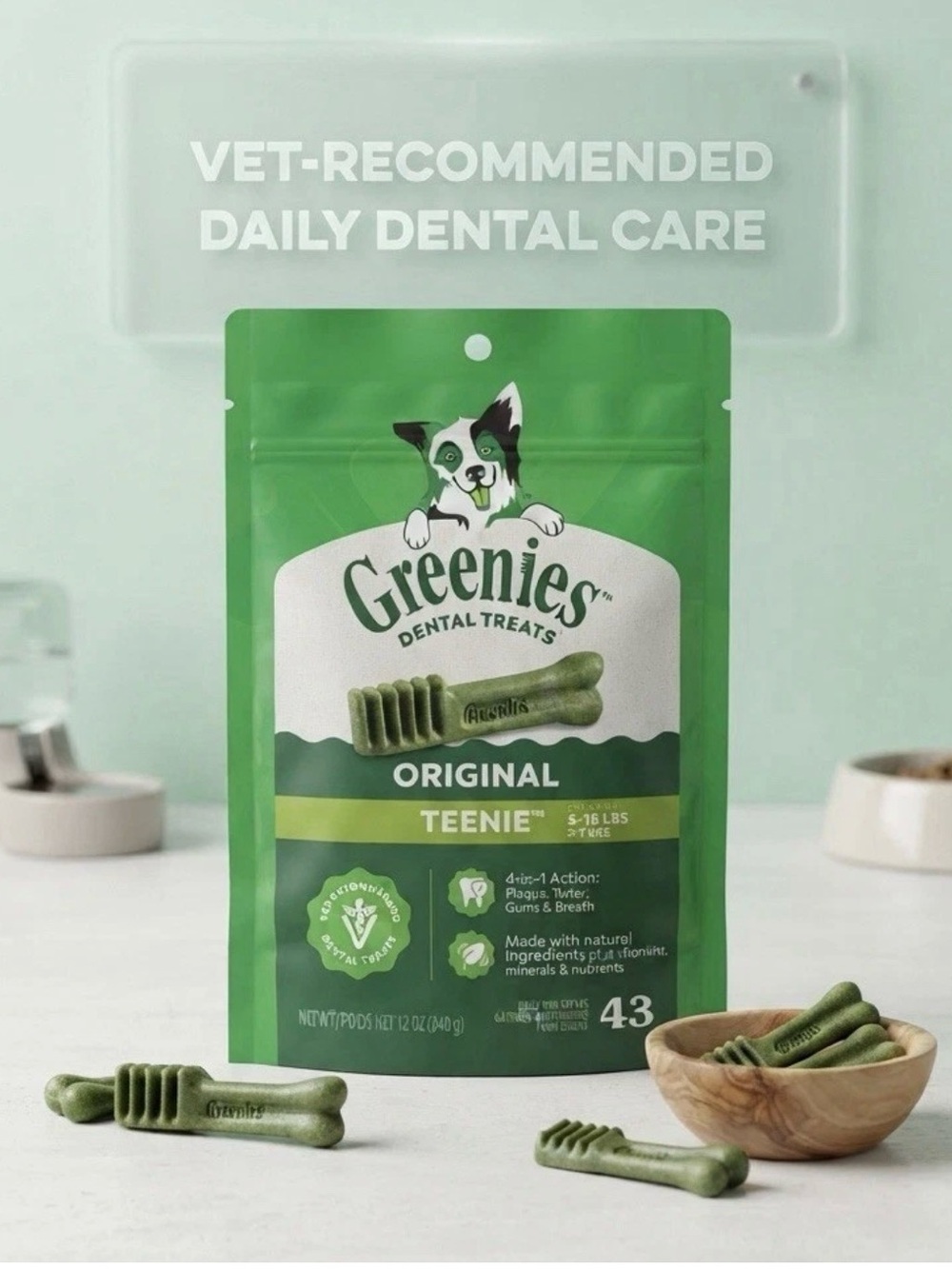 Greenies Original Teenie Dental Dog Treats - 12 oz (43 Count)